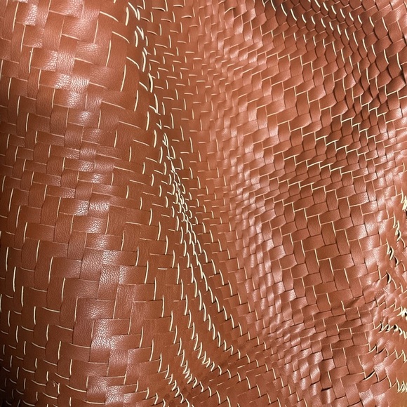 NWOT DEUX LUX Brown Woven Vegan Leather Large Hobo Shoulder Bag - Picture 8 of 8